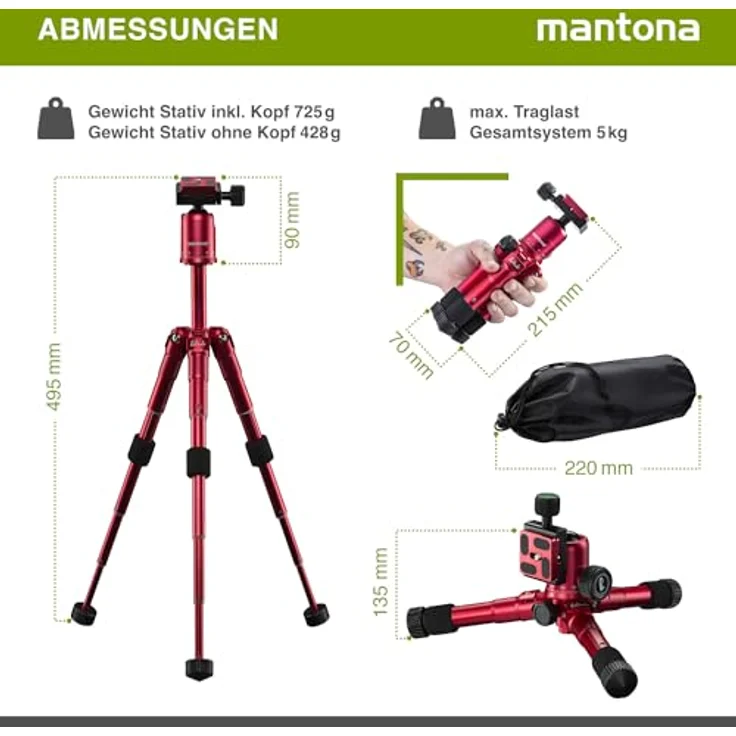 Mantona Kaleido Mini Sundown red metallic – Bild 5