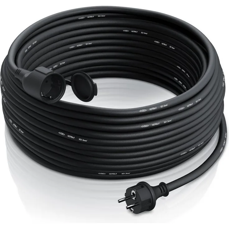Brandson Verlängerungskabel, Typ F (Schuko), (4000 cm), Outdoor, 40m, schwarz, IP44, 3500W