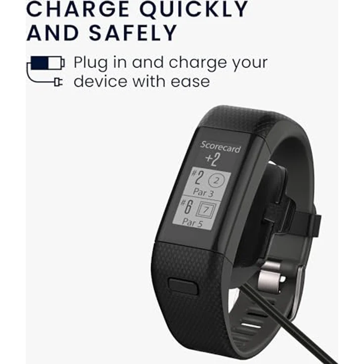 kwmobile USB-Ladekabel für Garmin Vivosmart HR / Approach X40 Schwarz – Bild 3