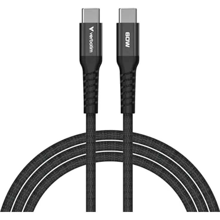 Verbatim Sync & Charge USB-C to USB-C 60W Magnetic 120 cm - Black - Magnetische Selbstaufrwicklung, 60W Power, Robust & Langlebig, Hohe Datenübertragung, Optimale Kabellänge – Bild 3