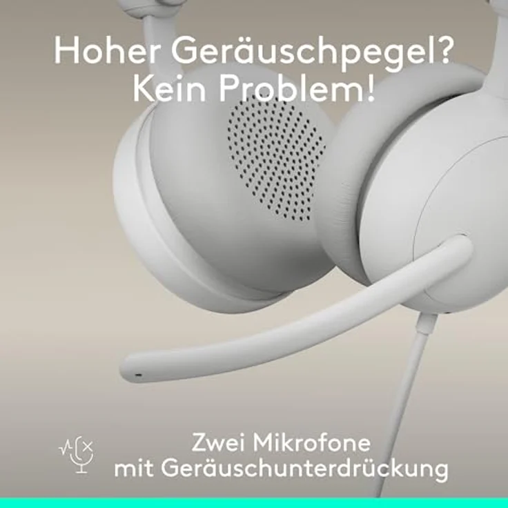 Logitech Zone Wireless 2 ES for Business, Kabelloses Headset mit Geräuschunterdrückung und Adaptive Hybrid ANC, Bluetooth, USB-C und USB-A, Zertifiziert für Microsoft Teams – Grauweiß – Bild 5