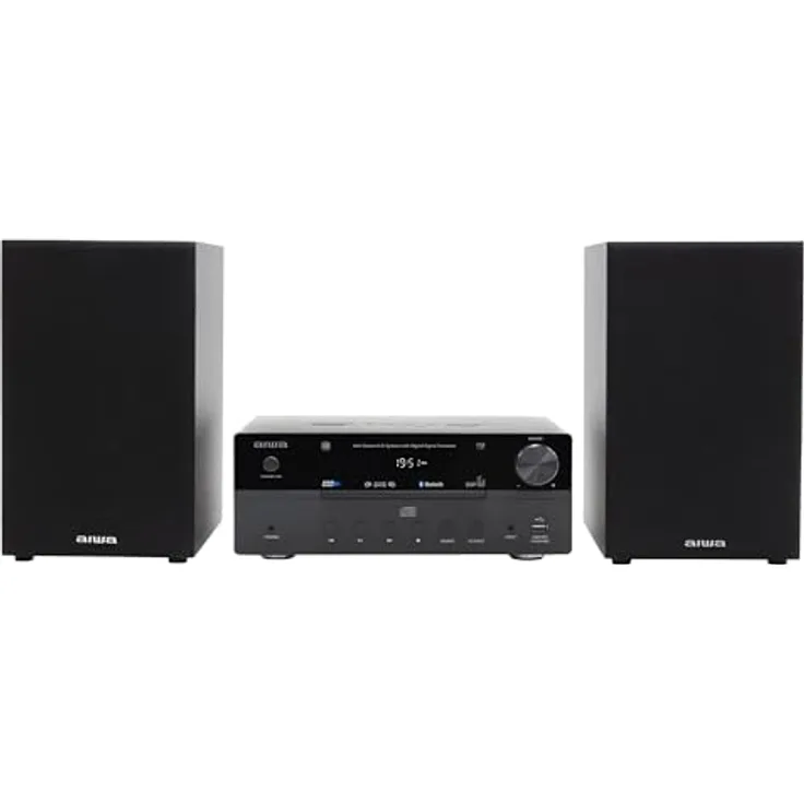AIWA MSBTU-550 Mini Stereo-HiFi-System, 50 W RMS, Bluetooth 5.0, CD/MP3, USB, FM-PLL-Radio, Schwarz
