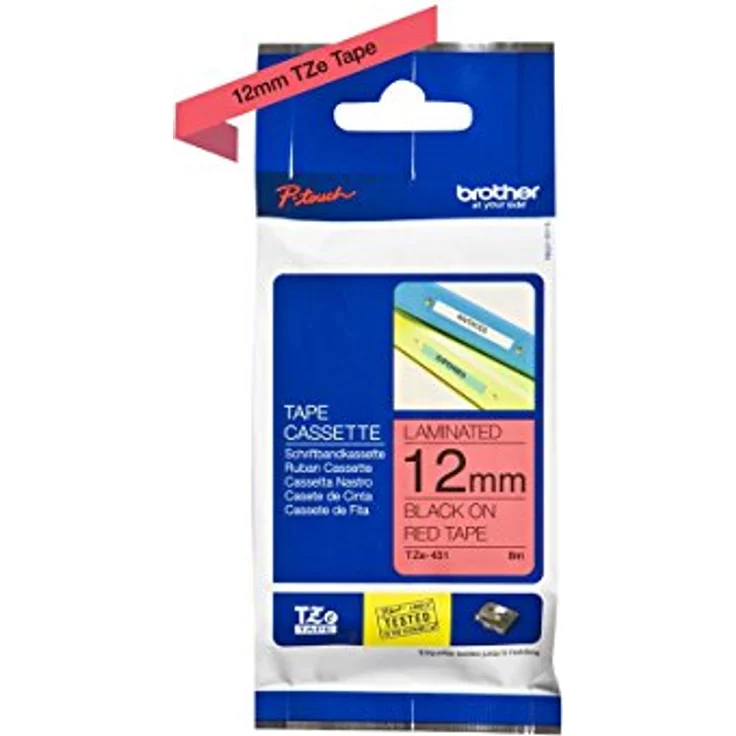 Brother TZE431 Thermodirektdrucktechnologie Schwarz/Rot - Preisvergleich – Bild 1