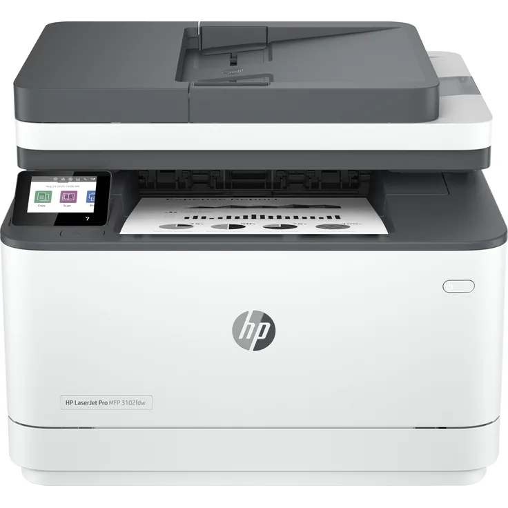 HP LaserJet Pro MFP 3102fdw, Schwarzweiß, Multifunktionsdrucker für kleine und mittlere Unternehmen, Kabellos, Drucken vom Smartphone oder Tablet, Duplexdruck und -scannen, Fax