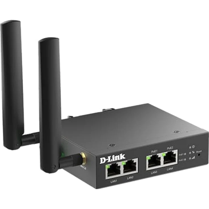 D-Link LTE PoE Modem DWM-314-TP, 4G Router mit 150 Mb/s, 2 PoE LAN-Ports, grau – Bild 1
