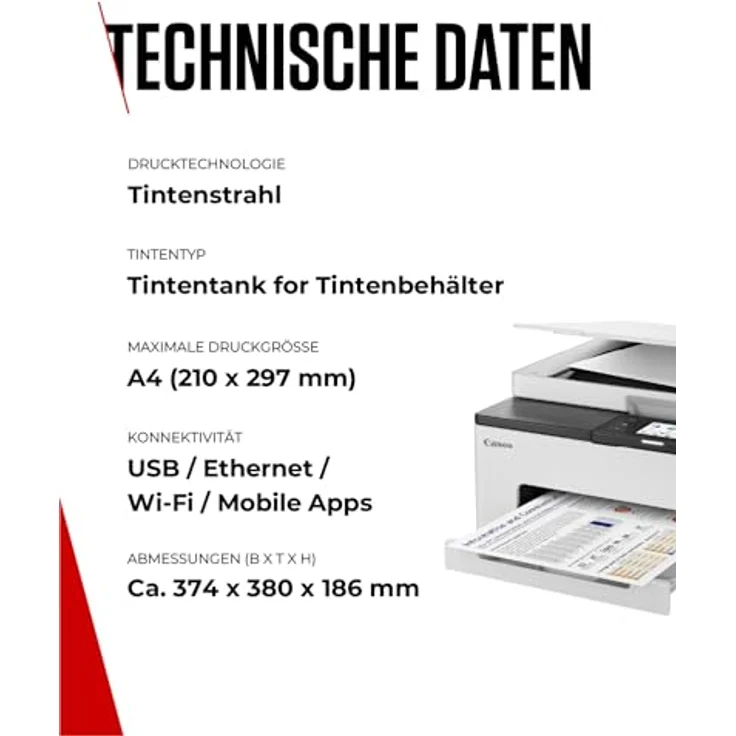 Canon Maxify GX1050, Multifunktionsdrucker mit MegaTank, A4, Tintenstrahl, Drucker, Scanner, Kopierer – Bild 6