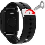 NikuTRAX Demenz-Uhrenarmband mit Sicherheitsverschluss (LOCK-Funktion) 20mm, Schwarz, hautfreundliches Silikon, inklusive 2 Schlüssel