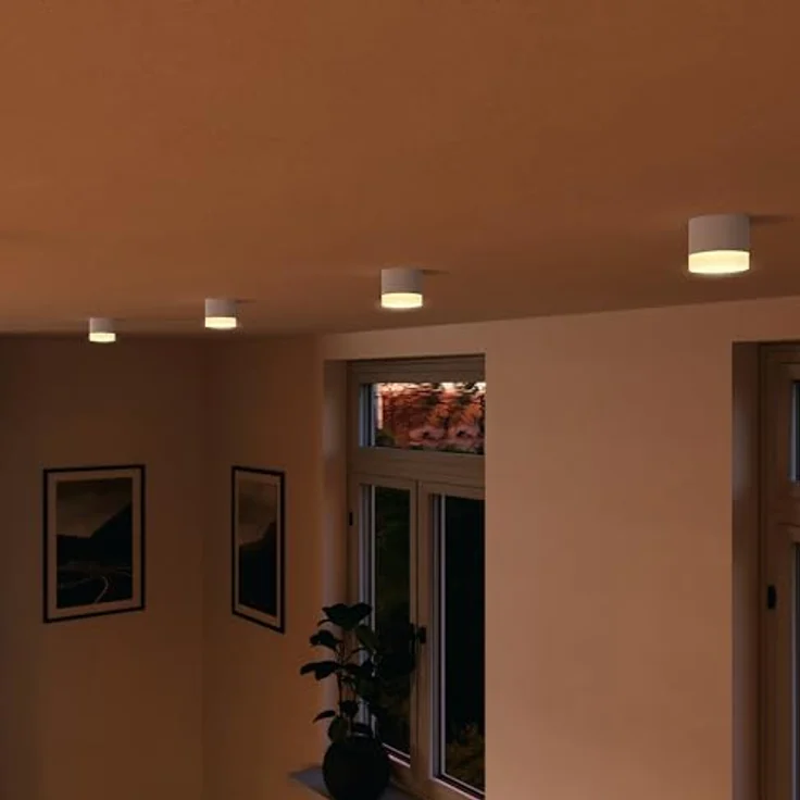 SSC-LUXon VORA LED Aufbaulampe rund weiß pulverbeschichtet - Wohnzimmer Deckenleuchte GX53 warmweiß 3W – Bild 4
