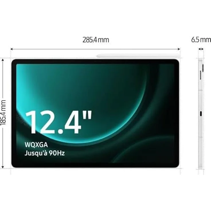 Samsung Galaxy Tab S9 FE+ (nur WLAN, 12.40", 128 GB, Silver), Tablet, Silber – Bild 2