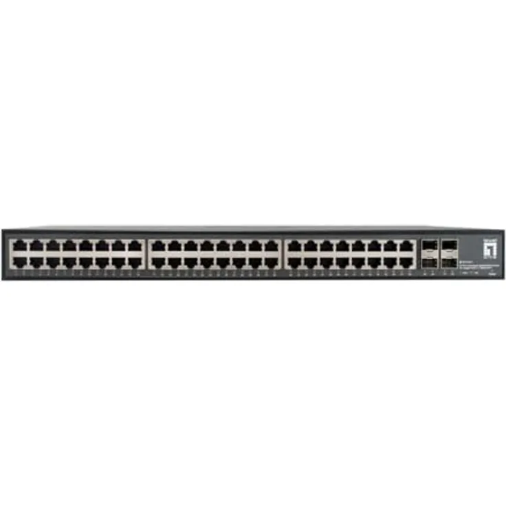 LevelOne GTU-5211 52-Port Unmanaged Gigabit Ethernet Switch, 48 x Gigabit RJ45, 4 x 10GbE SFP+