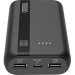 Cellularline Power Bank 10000 Black (60934), Lithium-Ion, Schwarz