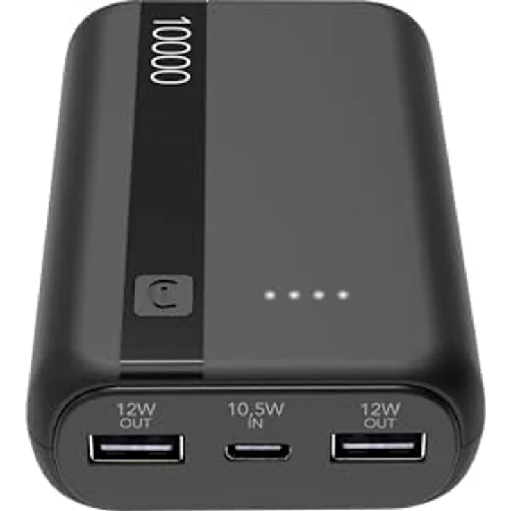 Cellularline Power Bank 10000 Black (60934), Lithium-Ion, Schwarz