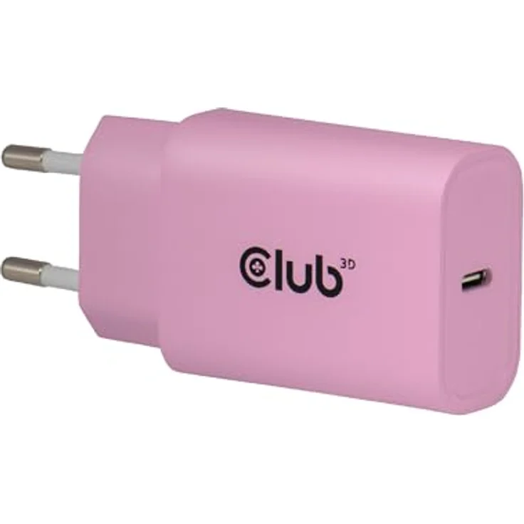 Club 3D Club3D Lifestyle Ladegerät USB-C, 30Watt, 2x Anschlüsse, pink, kompakte Bauweise – Bild 2
