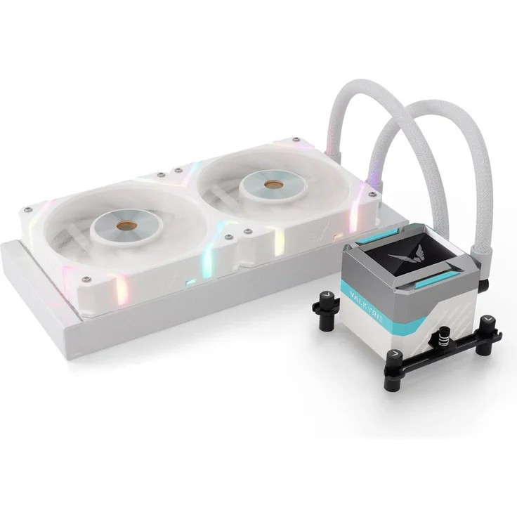 Valkyrie Syn 240 ARGB, All-in-One CPU Wasserkühler mit anpassbarem LCD-Bildschirm, weiß