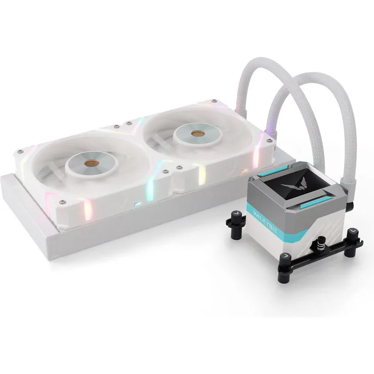 Valkyrie Syn 240 ARGB, All-in-One CPU Wasserkühler mit anpassbarem LCD-Bildschirm, weiß