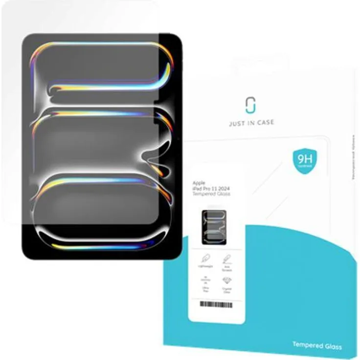 Just in Case Gehärtetes Glas Clear Displayschutzfolie Apple iPad Pro 2024 11, Transparent, einfache Anwendung, Kratz- und Rissschutz
