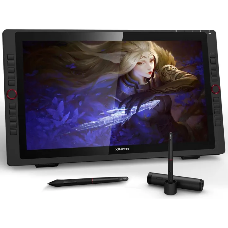 XP-Pen Artist 24 Pro, Grafiktablett mit 2K QHD Display, 90% Adobe RGB, batterieloser PA2 Stylus, 2 Einstellräder, 20 programmierbare Tasten