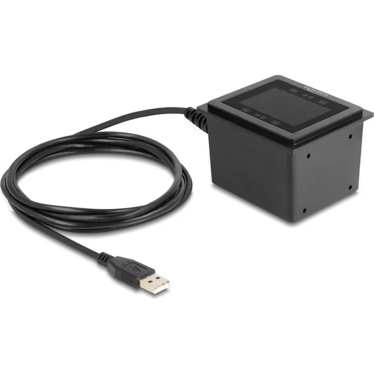 Delock USB Barcodescanner 1D und 2D kabelgebunden für den stationären Einbau (1D-Barcodes, 2D-Barcodes), Barcode-Scanner, Schwarz – Bild 1