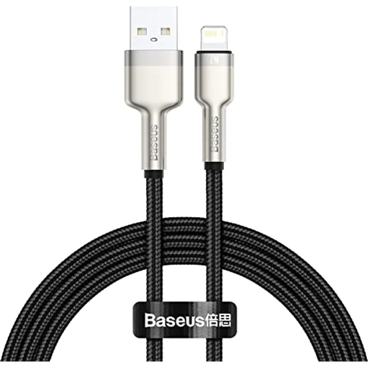 Baseus Cafule USB-auf-Lightning-Ladekabel, 2,4 A, 1 m, Schwarz – Schnellladung und Datenübertragung bis 480 MB/s – Bild 1