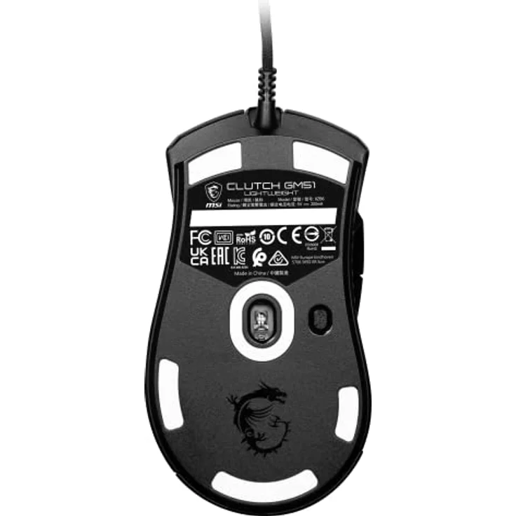 MSI Clutch GM51 Lightweight Gaming Maus - 26.000 DPI Optischer Sensor, 650 IPS, symmetrisch, 60Mio+ Click OMRON-Switches, FriXionFree Kabel, 8000Hz Abtastrate, 0,125ms Latenz, RGB Mystic Light, 75g – Bild 4