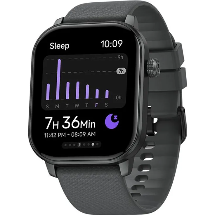 Zeblaze GTS 3 GPS-Smartwatch, 2,01 Zoll LCD-Touchscreen, grau, mit Herzfrequenz- und Sauerstoffmessung, wasserdicht und Bluetooth-Konnektivität
