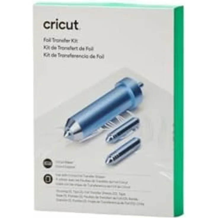 Cricut Foil Transfer Kit, Starter Set mit 3-in-1 Werkzeug und 12 metallic Folienblättern in Silber und Gold