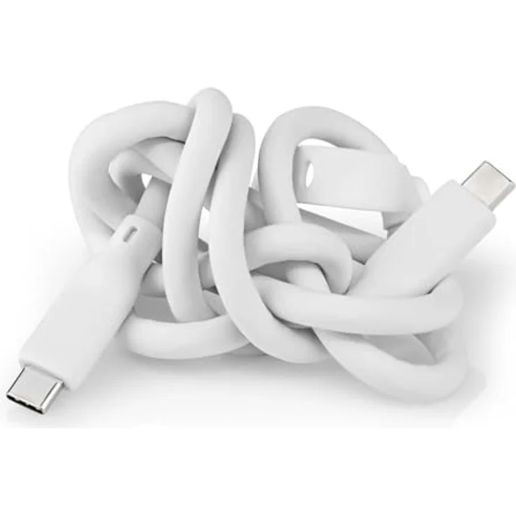 Nedis Silikon USB 3.2 Gen 2 Kabel C-C, 1 m, 20 Gb/s, 240 W, 8K@30 Hz, Weiß – Bild 4