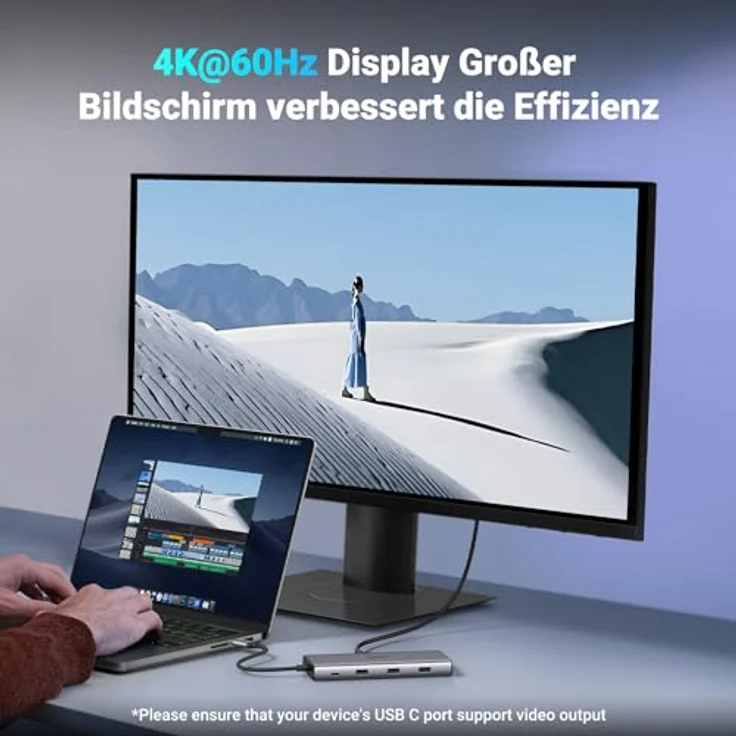 UGREEN Revodok Pro 109, USB C Hub 10Gbps Docking Station mit 9 Anschlüssen, HDMI 4K@60Hz, 100W Power Delivery, Ethernet, SD/Micro SD Kartenleser – Bild 4