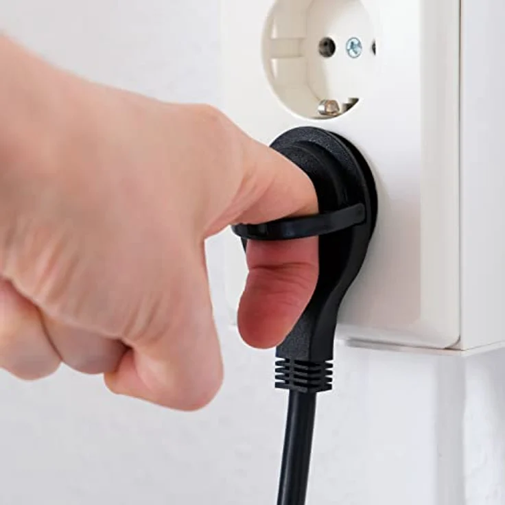 deleyCON 6 Fach Steckdosenleiste mit Flachstecker 1,4m - Robustes Kunststoffgehäuse, erhöhter Berührungsschutz – Bild 4