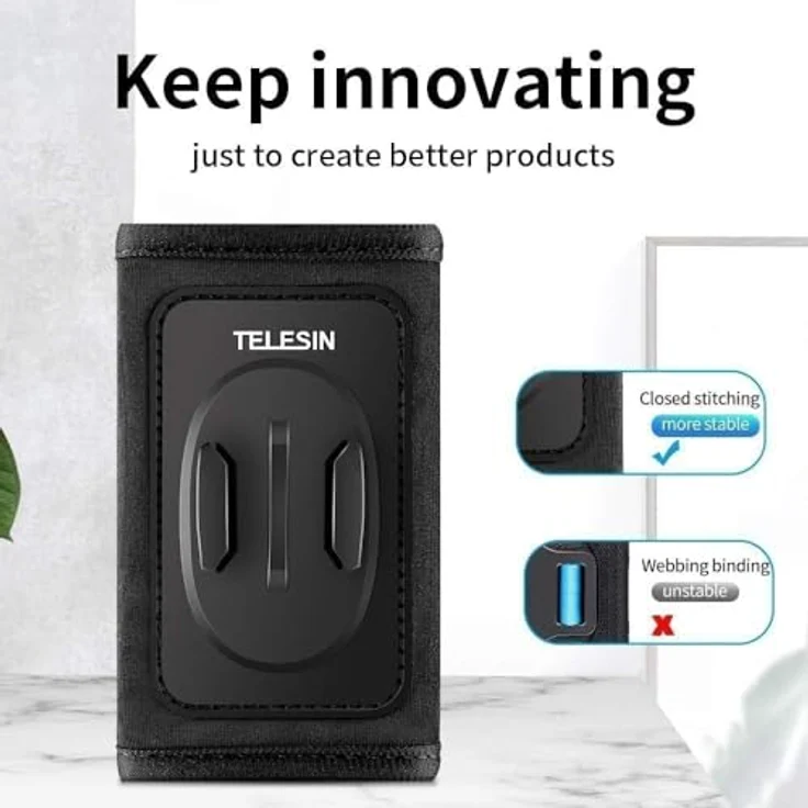 TELESIN Rucksack Schultergurt Halterung für GoPro Hero 13/12/11/10, DJI Osmo 360/Action, Insta360 X5, mit verstellbarem Schulterpolster, J-Haken und Gurthalter-Befestigungssystem, Action Kamera Zubehör – Bild 3