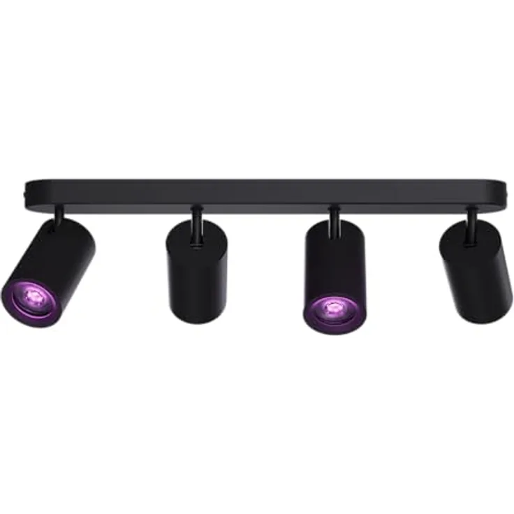 CALEX WLAN LED Deckenlampe, 4 Flammig Spot, Schwenkbar, kompatibel mit Amazon Alexa, Oval, Schwarz