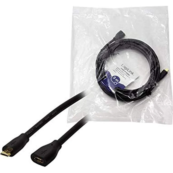 LogiLink CU0124 USB 2.0 Micro-B Verlängerungskabel Schwarz – Bild 5