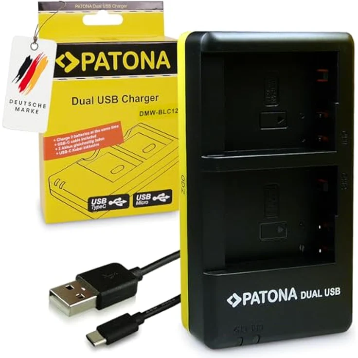 PATONA 1949 - Dual USB Ladegerät für Akku Panasonic DMW BLC12 E – Bild 8