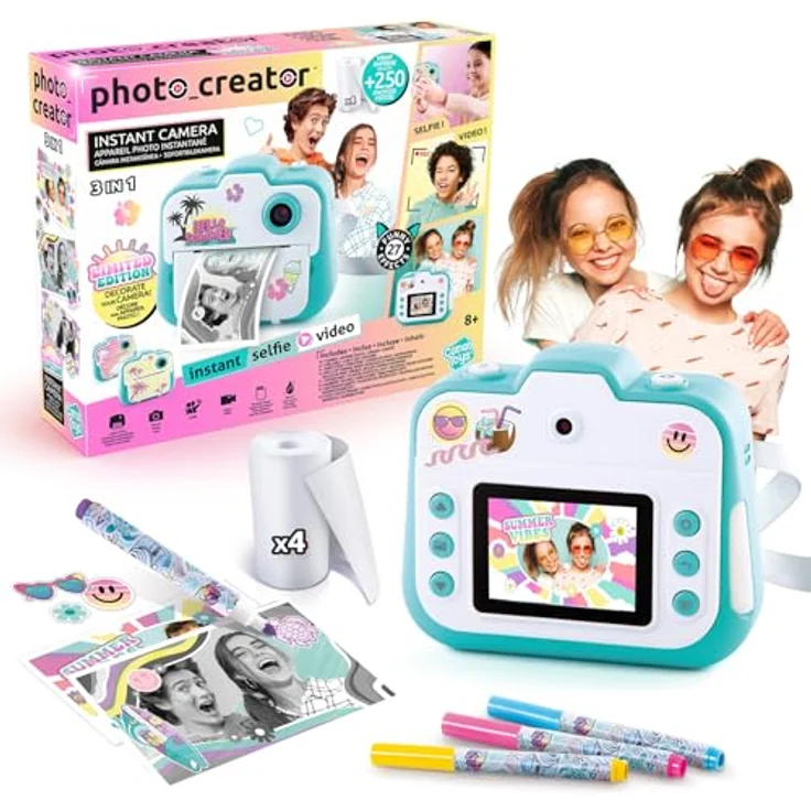Canal Toys PHOTO CREATOR Instant Camera Summer Edition, Sofortbildkamera mit sofortiger Druckfunktion, benutzerfreundlichem Design für kreative Köpfe, bunt – Bild 2