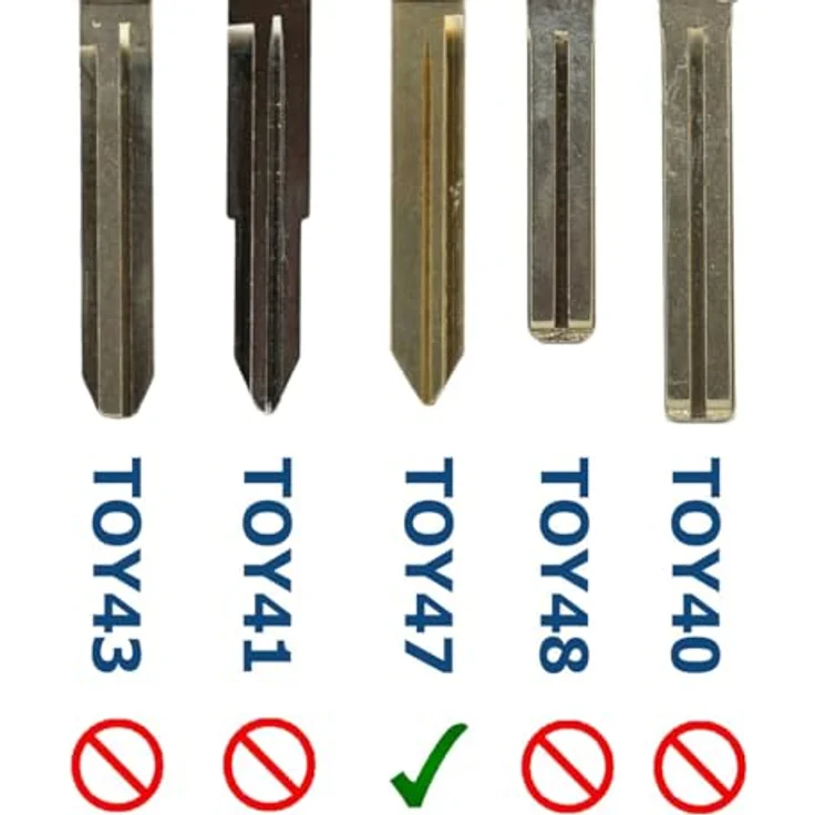 mt-key Auto Schlüssel 3 Tasten Set, TOY47 Gehäuse mit CR2016 Knopfzelle für Toyota Yaris, Corolla E12, Avensis, mit Tastenfeld und Mikroschaltern – Bild 2