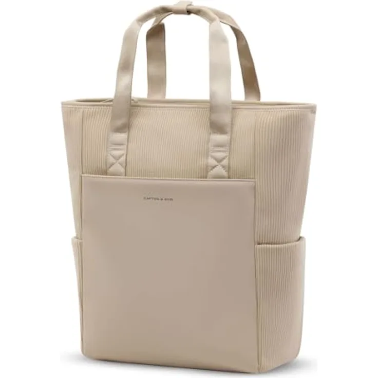 Kapten & Son Lindby Pro Cord Convertible Backpack, Rucksack mit Laptopfach 20L, Dusty Sand beige, vielseitig umwandelbar, komfortabel und robust