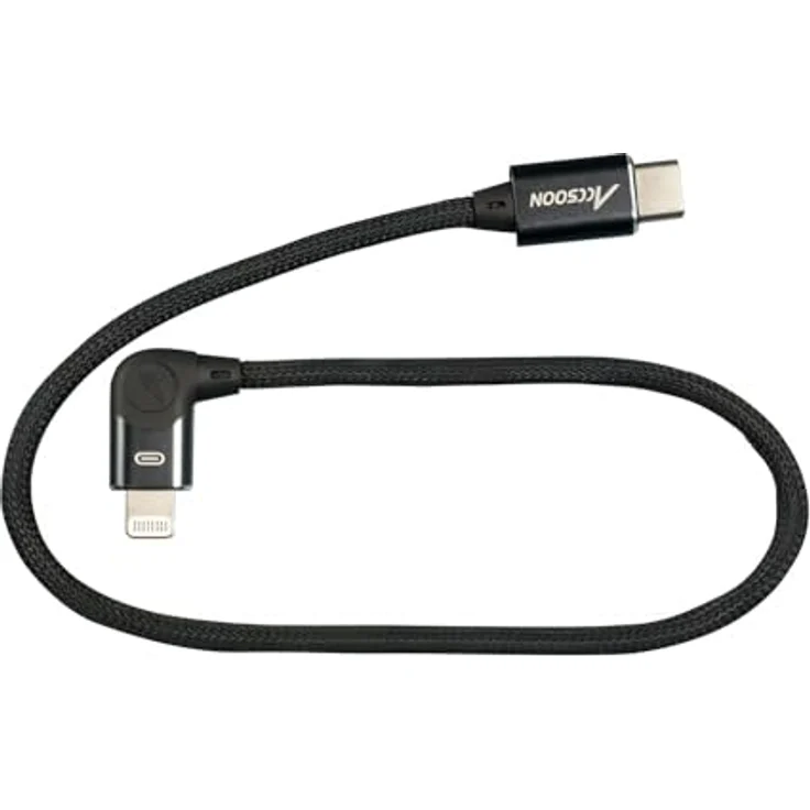 Accsoon USB-C auf Kabel für SeeMo 30cm, USB-C-kompatibel mit Lightning-Datenkabel, geflochtenes Kabel, 30 cm lang – Bild 5