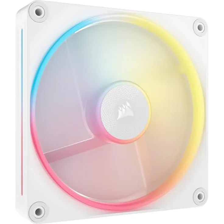 Corsair iCUE LINK LX140-R RGB 140mm PWM-Umkehrlüfter – Geräuscharm, Magnetische Kuppellagerung, Zwei Lichtschleifen, QuikTurn™-Schrauben – Weiß