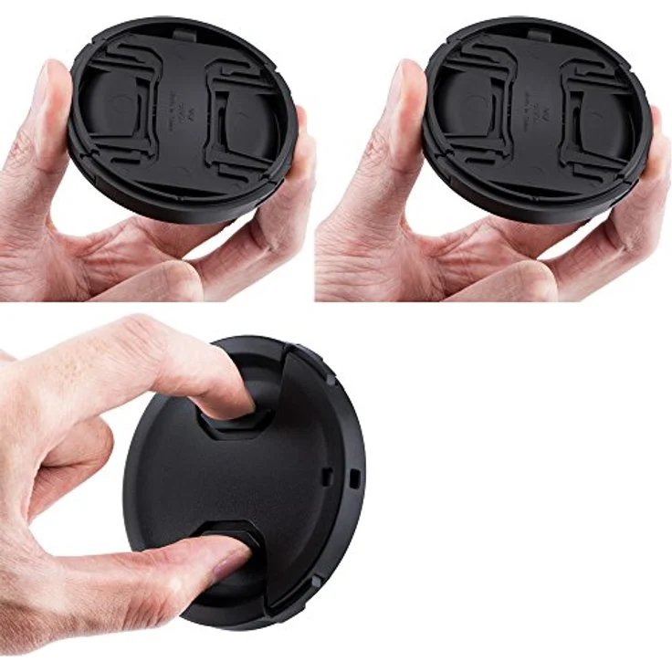 PROfezzion 2 Stück 52mm Objektivdeckel mit Halteband Kordel, kompatibel mit Nikon D3300/D3200/D3100/D5500/D5300/D5200 und Fujifilm X-M5/X-A7/X-T50/X-T30/X-T20/X-T10, schützt vor Kratzern und Staub, leicht und langlebig – Bild 2