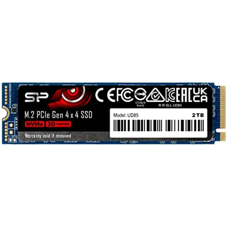 Silicon Power SSD UD85 2000 GB. SSD form factor M.2 2280. SSD interface PCIe Gen4x4. Write speed 2800 MB/s. Read speed 3600 MB/s