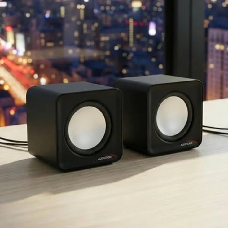 Audiocore AC870 Kompakt Stereo-Lautsprecher 2.0 PC 2x3 Watt RMS Schwarz – Bild 9