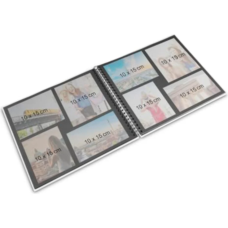 Hama Fotoalbum Fine Art, Spiral-Album (10 x 15 cm) mit strukturierter Cover-Oberfläche und schwarzen Innenseiten, FSC-zertifiziert – Bild 3