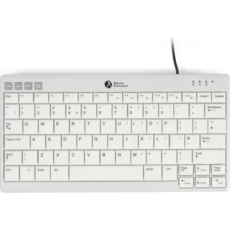 Bakker Elkhuizen Ultraboard 950 V2 Compact Tastatur, USB-C, QWERTY, UK Layout, Hellgrau/Dunkelgrau, 100 % recyceltes Material