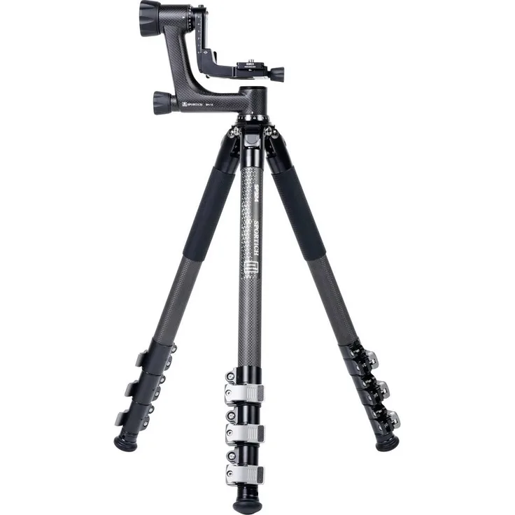 SIRUI Europe Sirui Sportich SP324 + BH-10 Carbon Dreibeinstativ, Arbeitshöhe bis 176,5 cm, Traglast bis 18 kg, nur 2,2 kg leicht