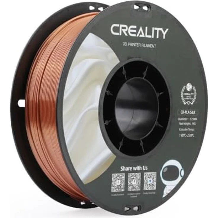 Creality CR-Silk 3301120002 Filament, rotes Kupfer, 1 kg Rolle, 1,75 mm, kompatibel mit 99 % FDM 3D-Druckern – Bild 3