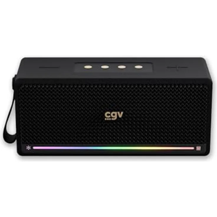 CGV SolidVibe Ultra Bluetooth-Lautsprecher, tragbar mit 40 W Subwoofer (2 x 20 W), schwarz, kompakt 30 x 18 x 15 cm