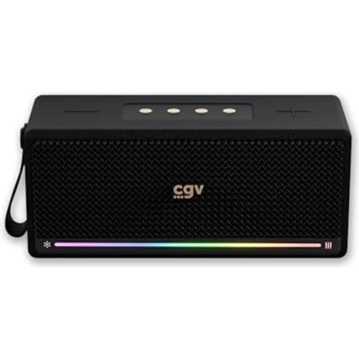 CGV SolidVibe Ultra Bluetooth-Lautsprecher, tragbar mit 40 W Subwoofer (2 x 20 W), schwarz, kompakt 30 x 18 x 15 cm – Bild 1