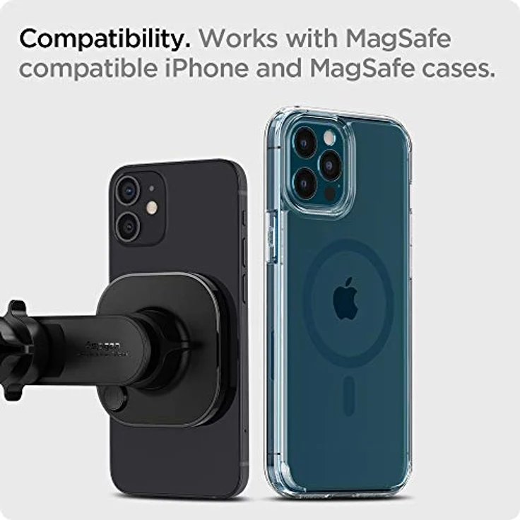 Spigen Magnetic MagSafe Vent ITS12, Magnethalterung fürs Auto mit drehbarem Kopf und stabilem Griff, Schwarz – Bild 3