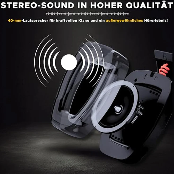 THE G-LAB Korp Platinium, Kabelloses Gaming Headset mit 45 Stunden Akkulaufzeit, hochwertigem Stereosound und einklappbarem Mikrofon für PC/PS4/PS5 – Bild 4