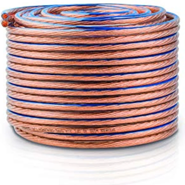 Oehlbach Speaker Wire SP-40 - Stereo HI-FI Lautsprecherkabel - Boxenkabel mit OFC (sauerstofffreies Kupfer) 2x4,0 mm² - Mini Spule Lautsprecher Kabel - Glasklar 20 Meter – Bild 5